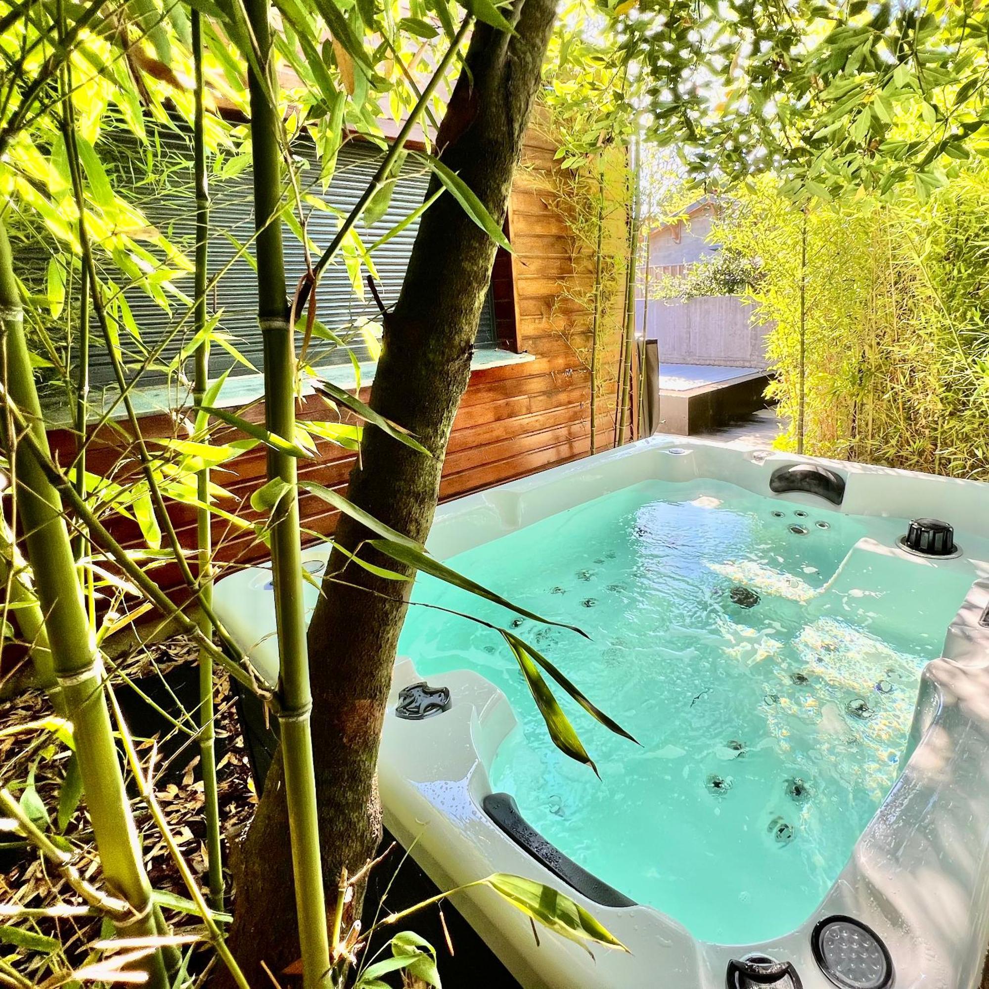 La Villa Canopee - Piscine Chauffee-Fibre-Clim-Jacuzzi グジャン・メストラ エクステリア 写真